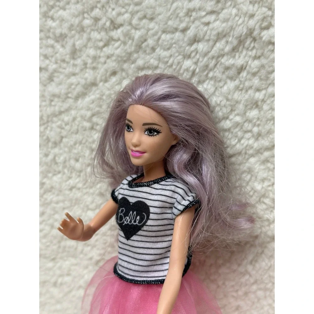 Barbie Fashionistas #54 Cool Petite Doll Lavender Hair Pink Tulle Skirt Mattel